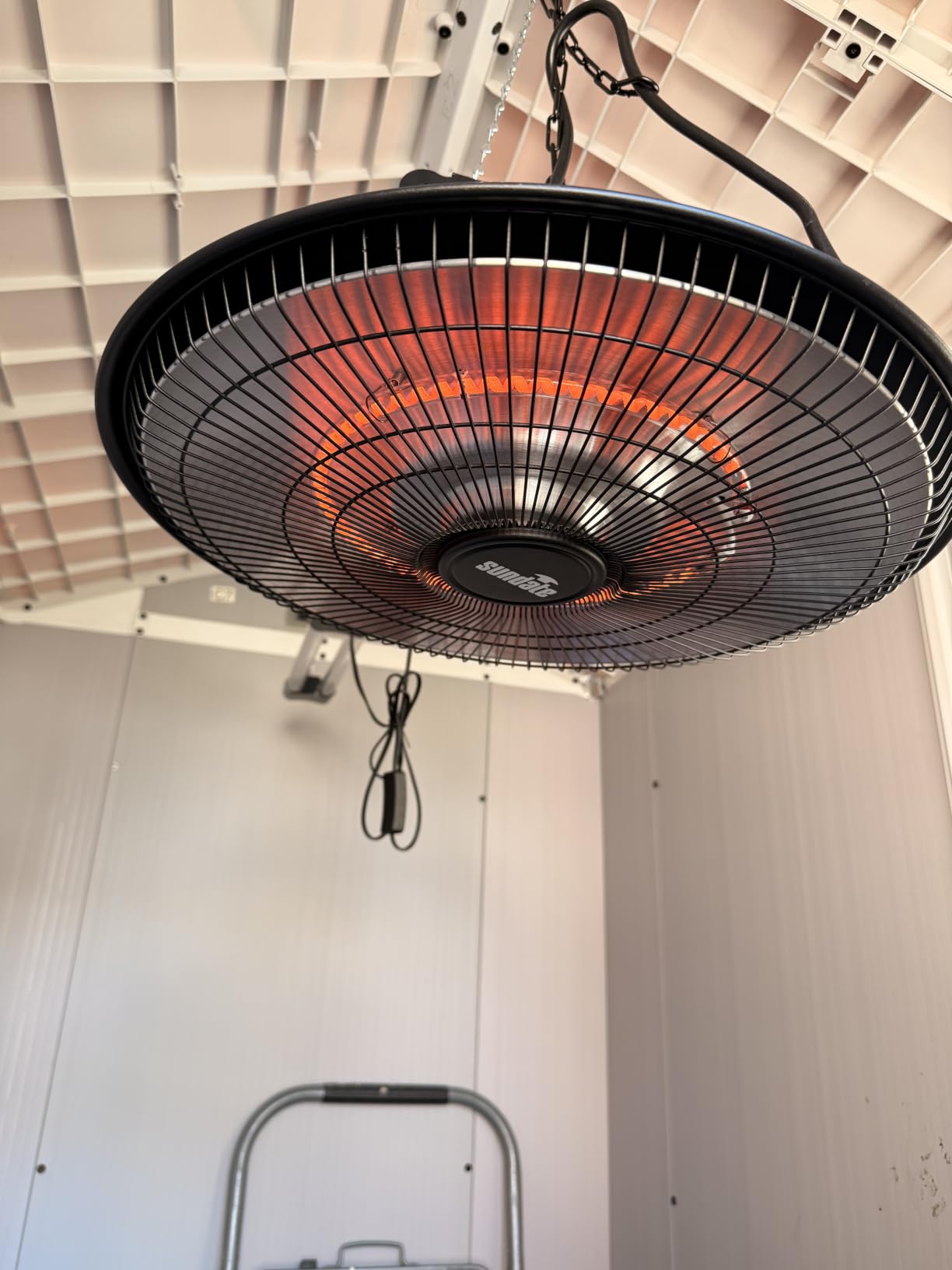 Hanging Heater, 1500W Outdoor Electric Patio Ceiling Heater with Remote Control, Infrared for Courtyard, Garage, Patio, Overheat & Tip-Over Protection, Waterproof, Brown customer photo 2