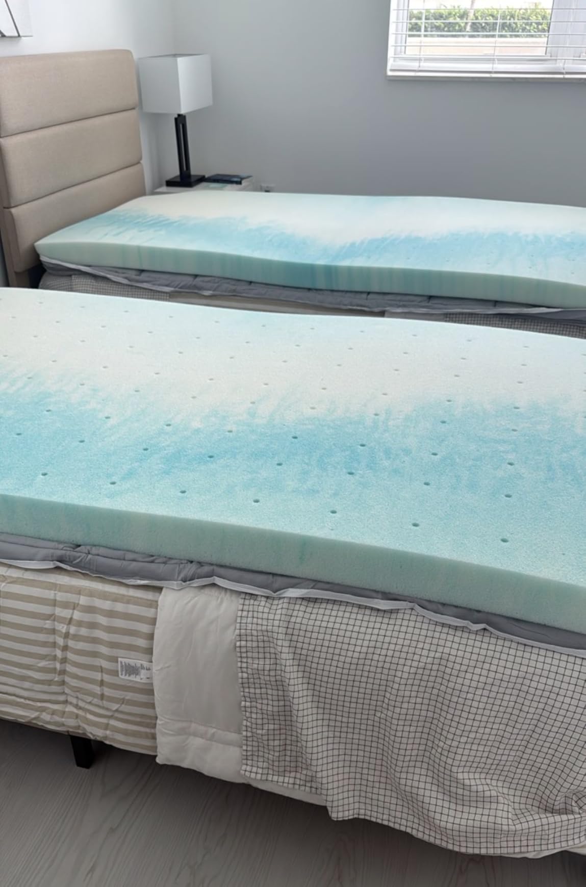 OLIXIS 3 Inch Queen Cooling Gel Infused Memory Foam Mattress Topper Bed Pad | CertiPUR-US Certified, Soft Ventilated Pressure Relieving Bed Pad in a Box, Plush Overlay for Dorm, RV, Camper & Sleeper Sofa customer photo 2