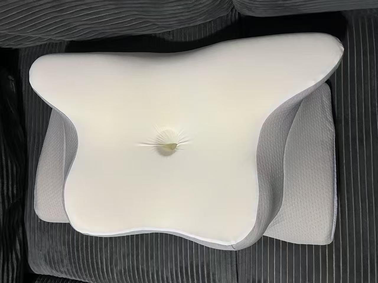 Cervical Neck Pillow, Memory Foam Pillows for Neck and Shoulder Pain Relief, 2 Heights Ergonomic Pillow with Breathable Ice Silk Cover, Neck Support Pillow for Side Sleepers, White customer photo 2