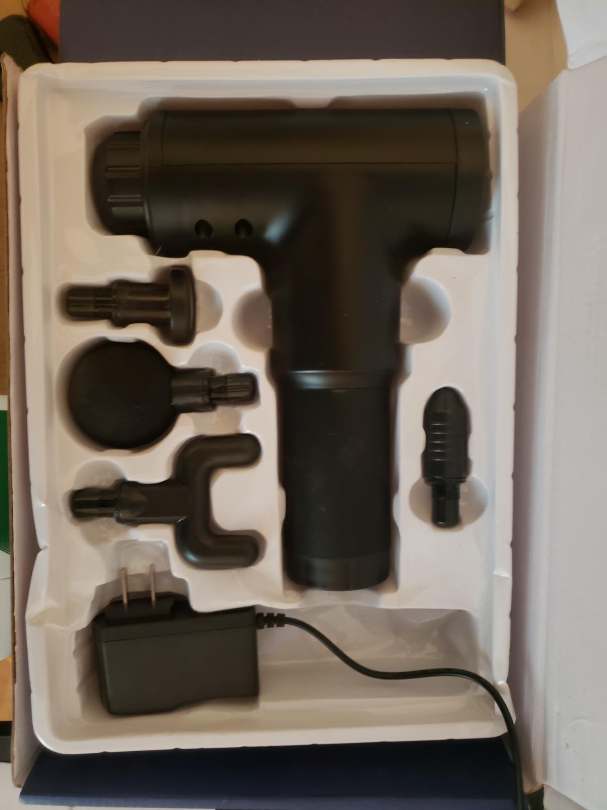 cotsoco Mini Massage Gun, Deep Tissue Percussion Muscle Massager, Compact Portable Handheld Massager with 6 Heads & 4 Speeds, Quiet for Home, Gym, Office, Travel, Gift for Men and Women customer photo 1
