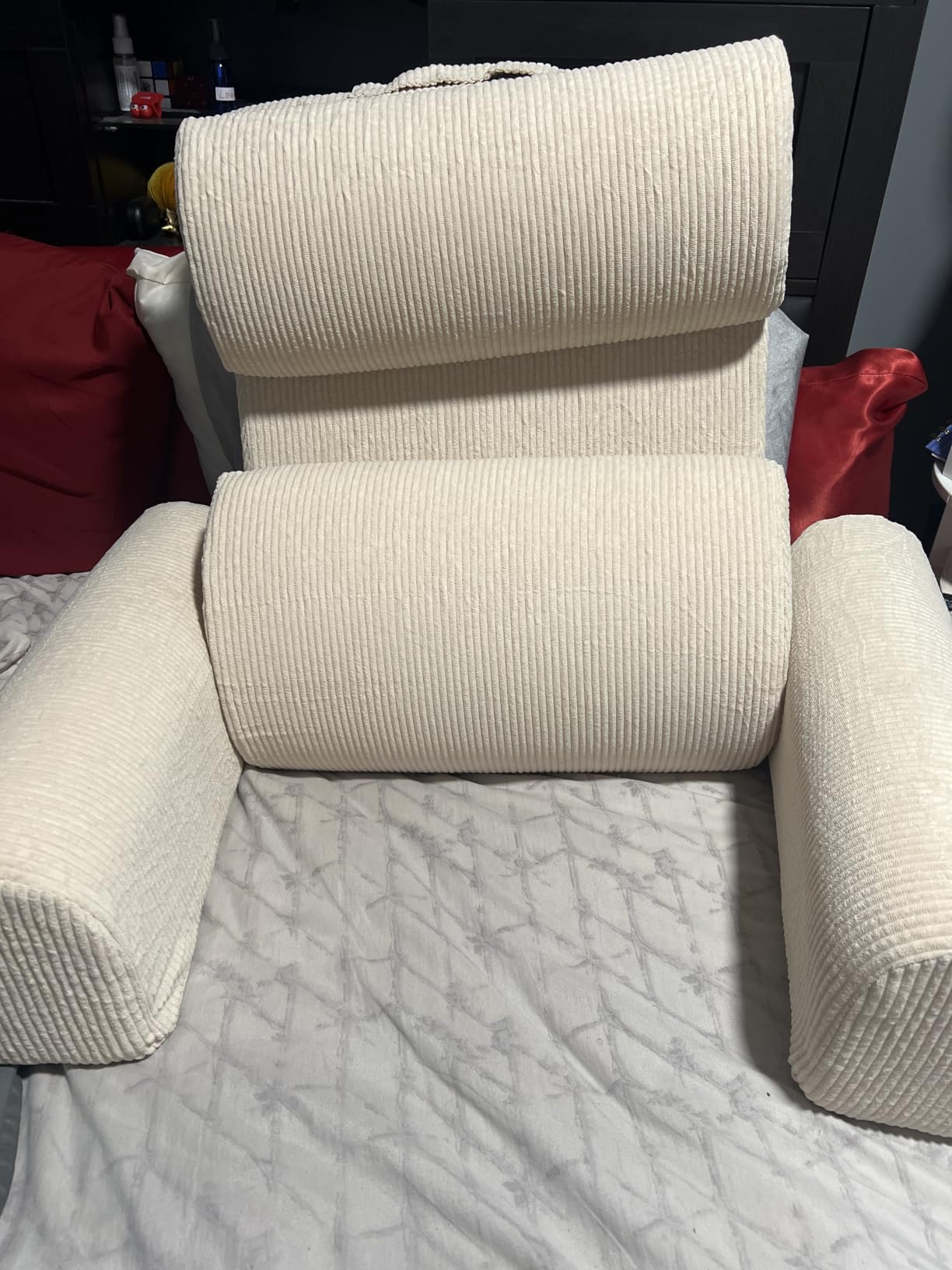 Blissful Diary Reading Pillow with Adjustable Neck & Lumbar Support, Beige customer photo 1