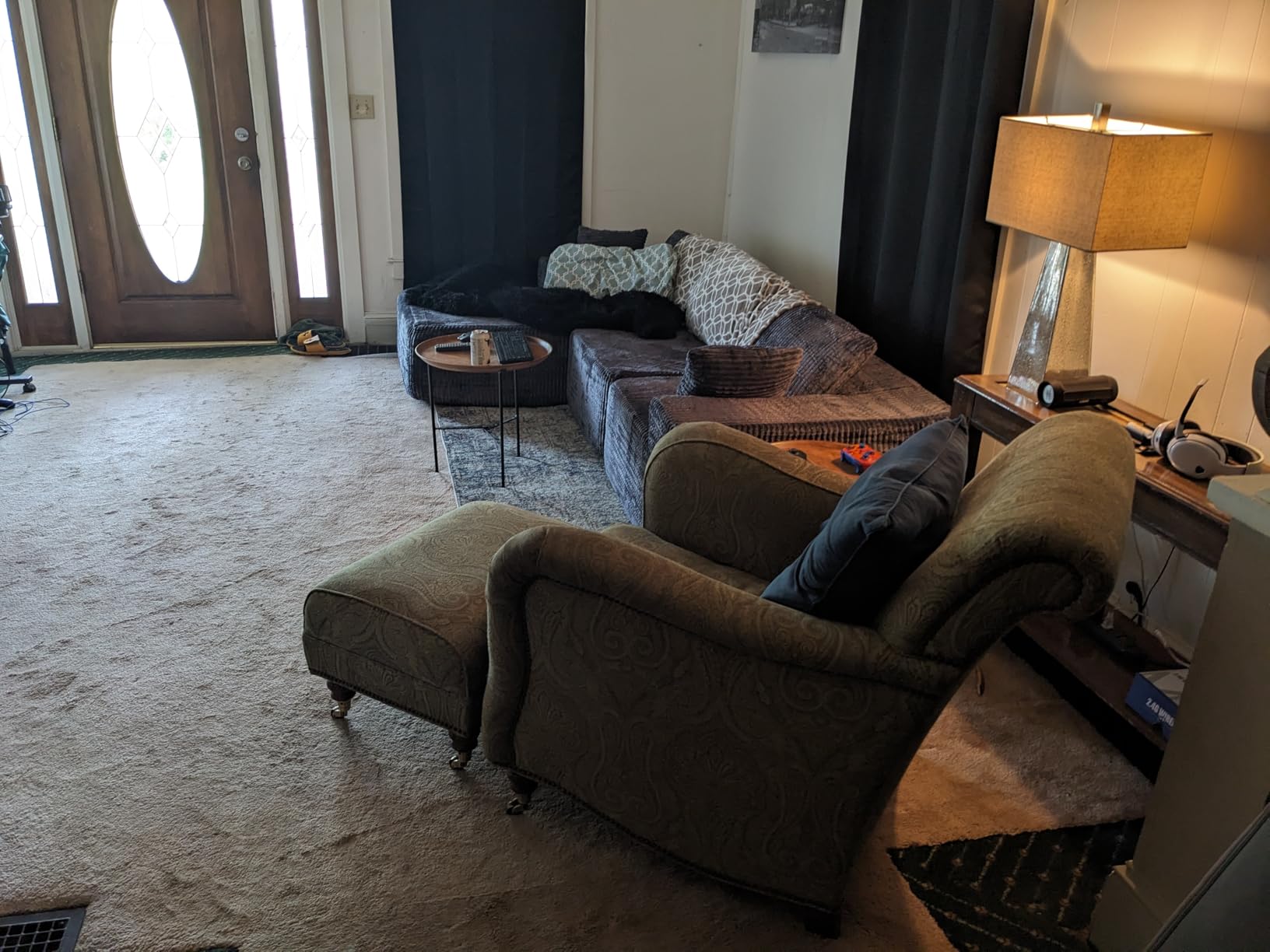 DUMOS 105 inch Modular Sectional Boneless Couch, Right Chaise L-Shaped Couch, Corduroy Sectional Sofa with 55.7 inch Deep Seat customer photo 2