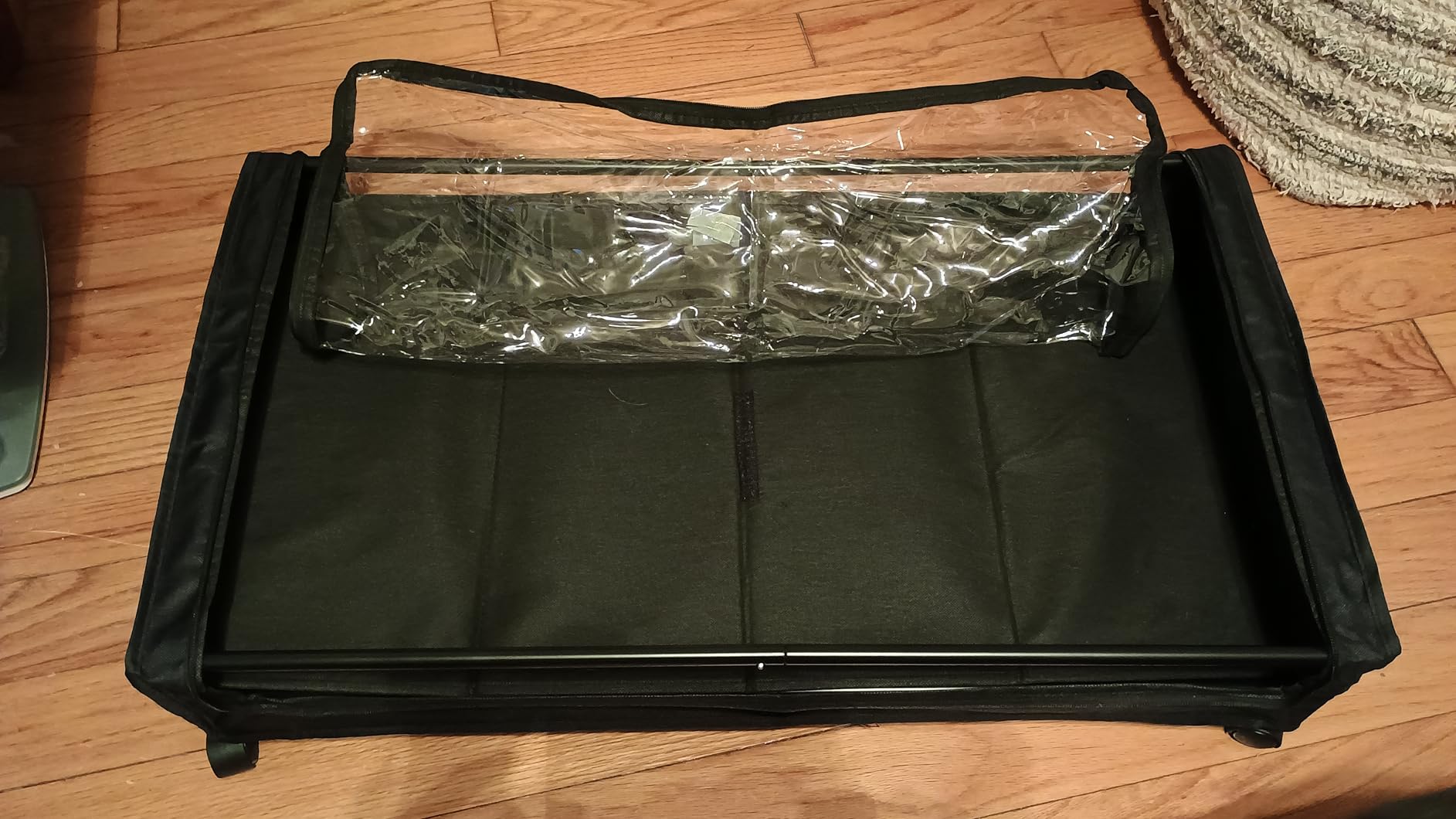 Under Bed Storage with Wheels, 2 Pack Under Bed Storage Containers with Clear Lids, 68L Underbed Shoe Storage Organizer Bins, Rolling Under Bed Metal Drawer for Blanket, Clothes, Shoes, Toys - Black customer photo 1
