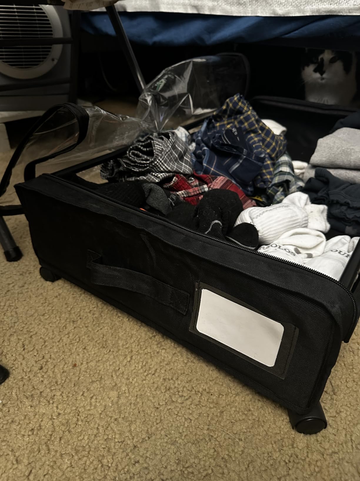 Under Bed Storage with Wheels, 2 Pack Under Bed Storage Containers with Clear Lids, 68L Underbed Shoe Storage Organizer Bins, Rolling Under Bed Metal Drawer for Blanket, Clothes, Shoes, Toys - Black customer photo 2