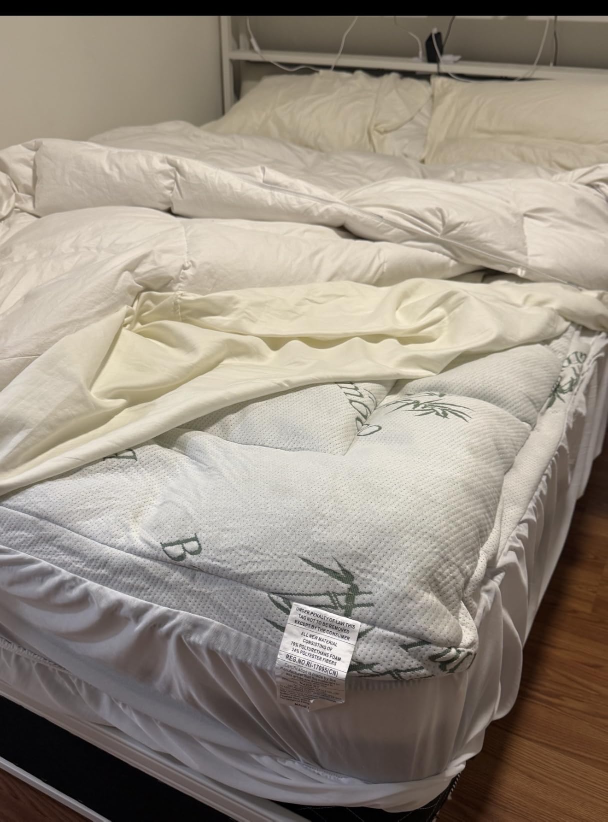 DOWNCOOL Queen Mattress Topper Memory Foam, Viscose Derived from Bamboo | Cooling Pillow Top Mattress Pad for Back Pain Relief, Deep Pocket Fits 8-21 Inch customer photo 1