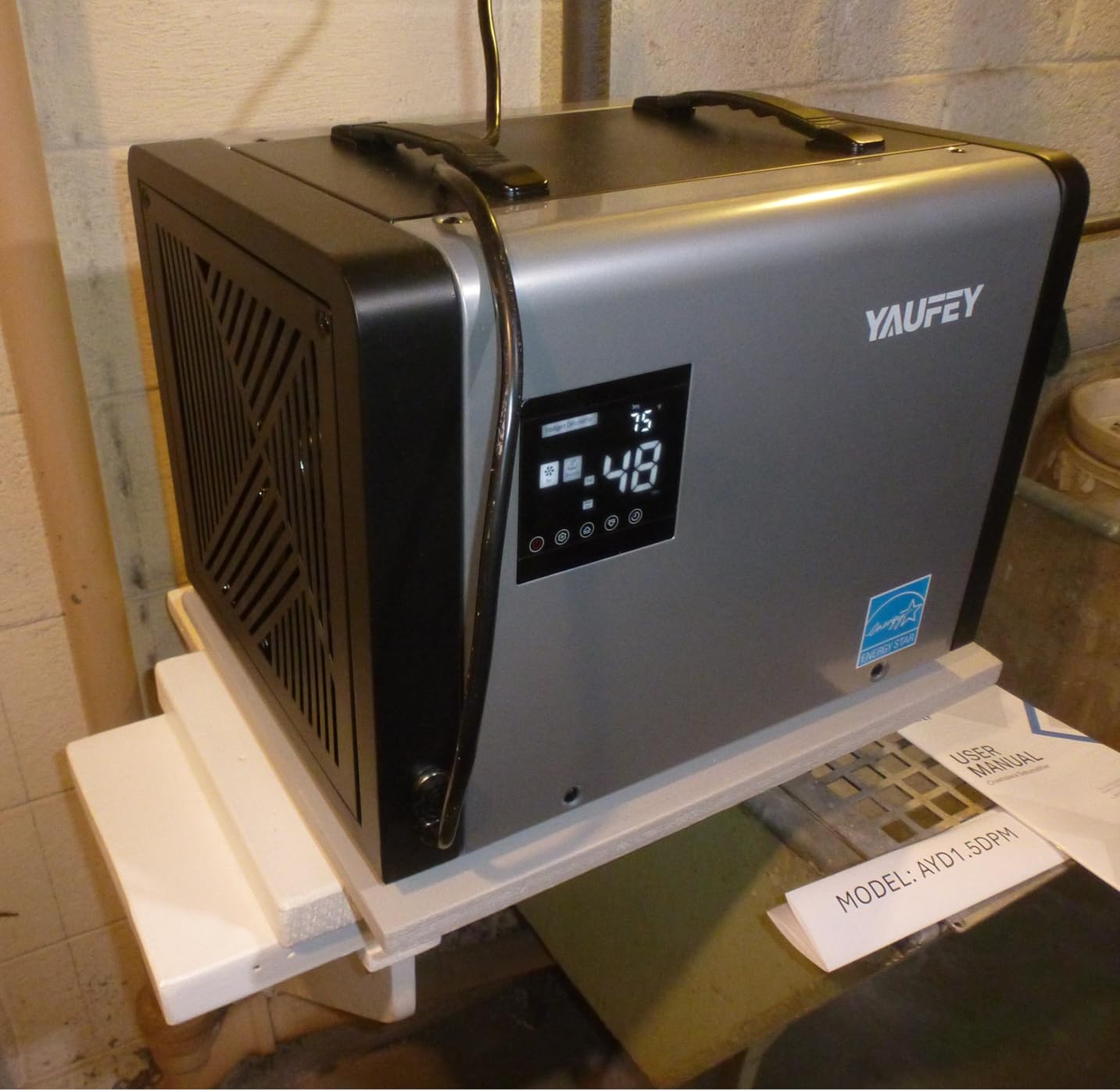 Yaufey 70 Pints Energy Star Commercial Dehumidifier with Drain Hose for 5000 Sq. Ft. Crawl Space, Basement, Industrial, 10-90% RH Humidity Control, 24/7 Continuous Drainage,TUV Certified,5-Yr Coverage customer photo 2