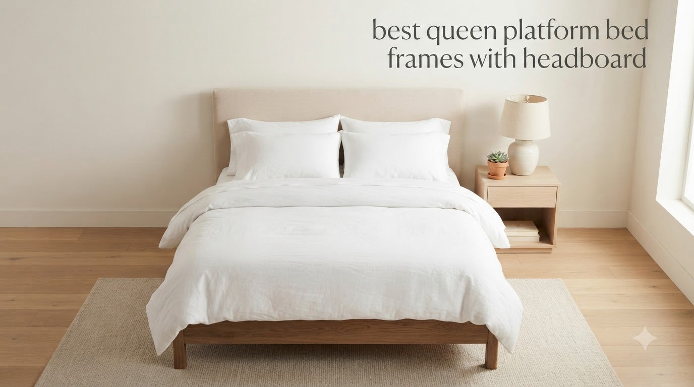 best queen platform bed frames with headboard