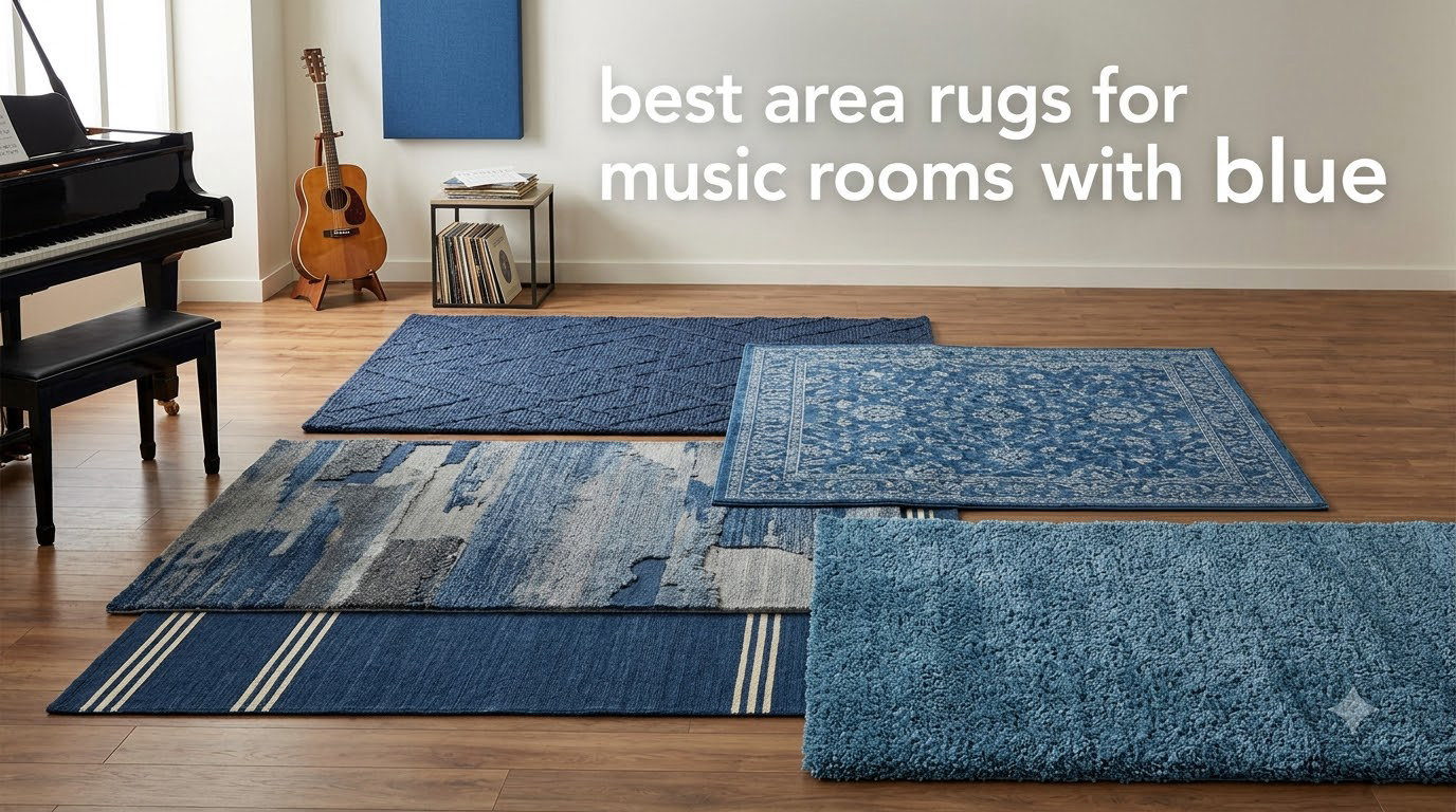 best area rugs for music rooms with blue