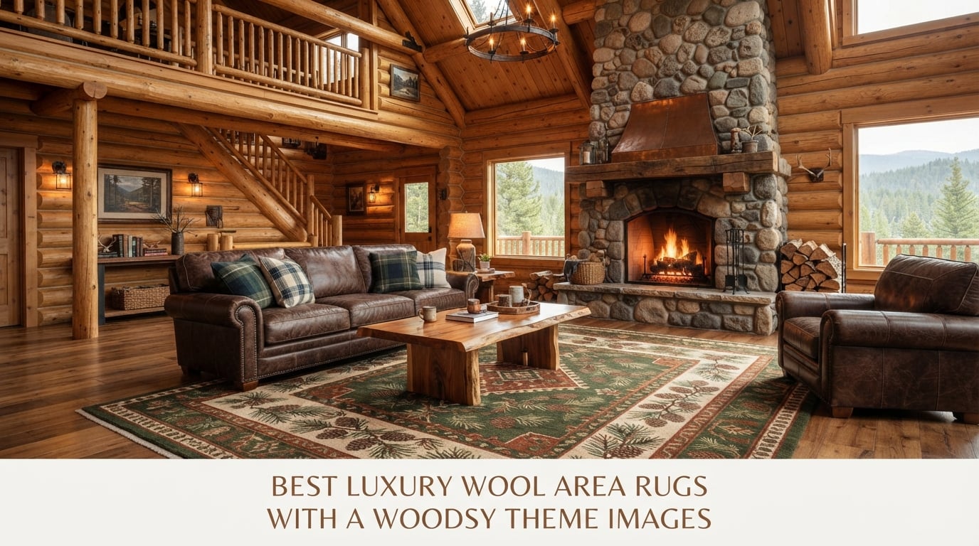 best luxury wool area rugs with a woodsy theme images