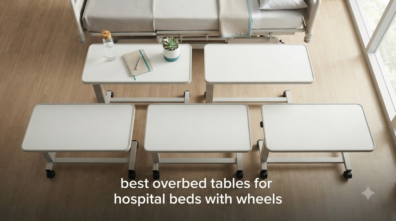 best overbed tables for hospital beds with wheels