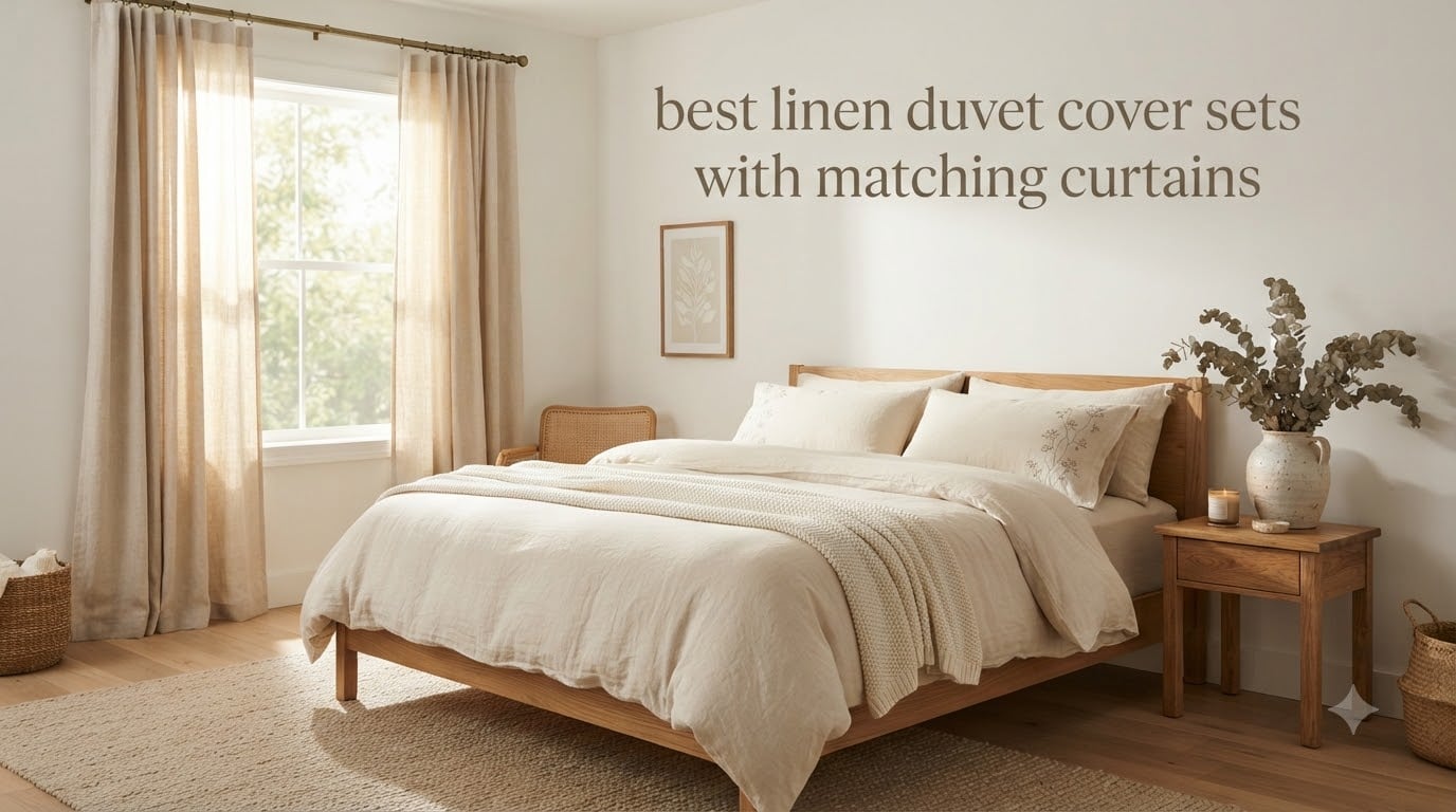 best linen duvet cover sets with matching curtains