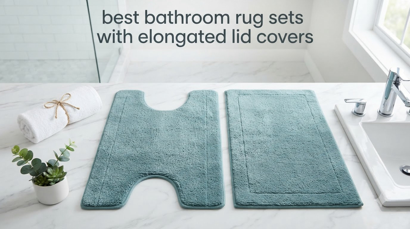 best bathroom rug sets with elongated lid covers