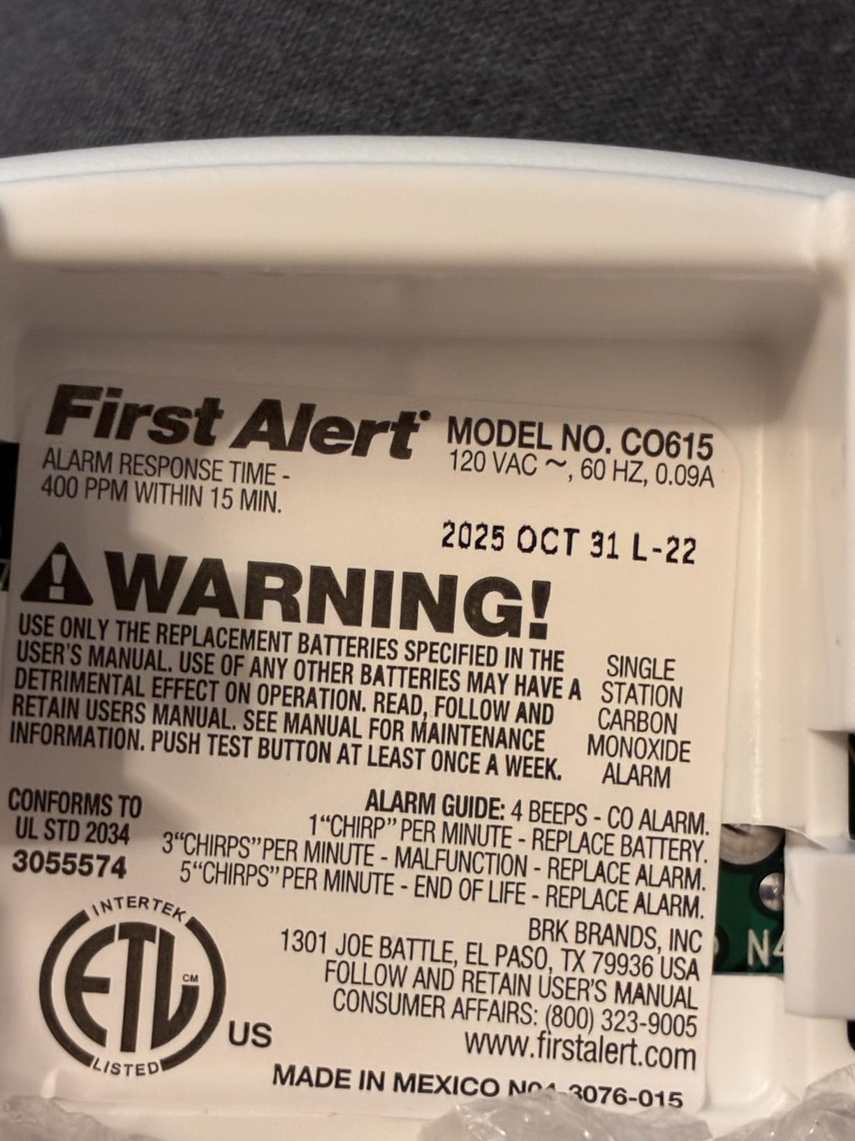 First Alert Plug in Carbon Monoxide Alarm with Digital Display customer photo 2