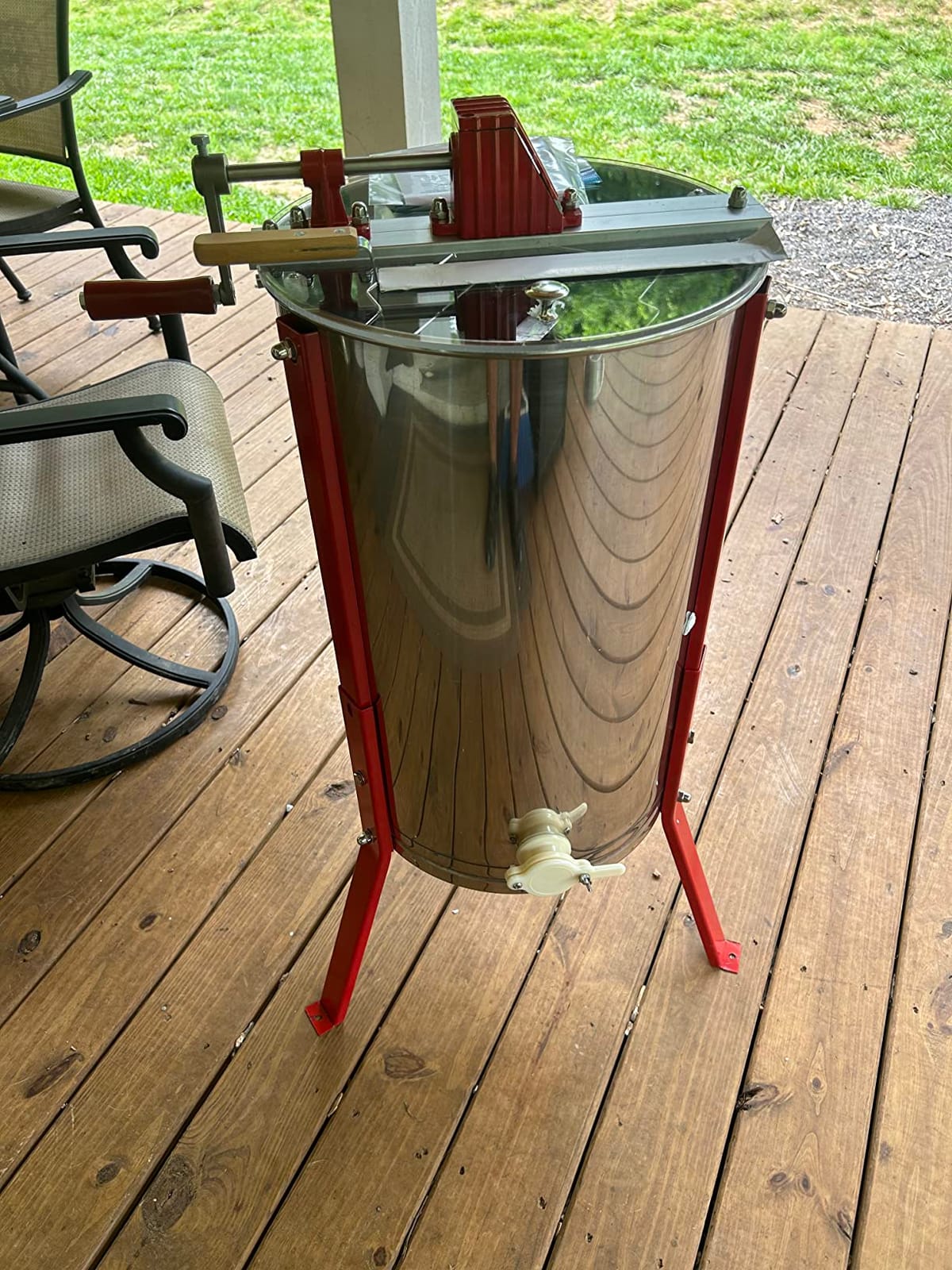 GOODLAND BEE SUPPLY Hardin Professional 2 Frame Manual Honey Extractor, Metallic customer photo 1