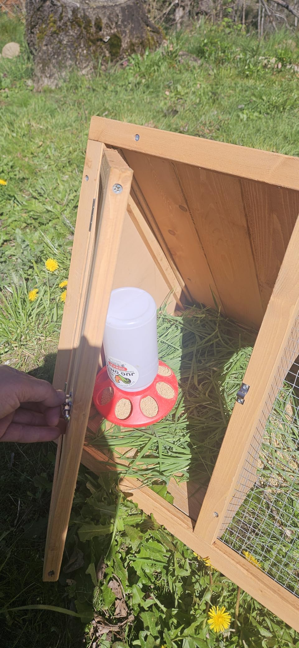 GOJOOASIS Wooden Chicken Coop Rabbit Hutch for 2 Hens, Wood customer photo 1