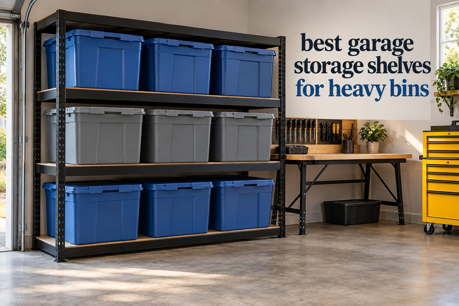 best garage storage shelves for heavy bins