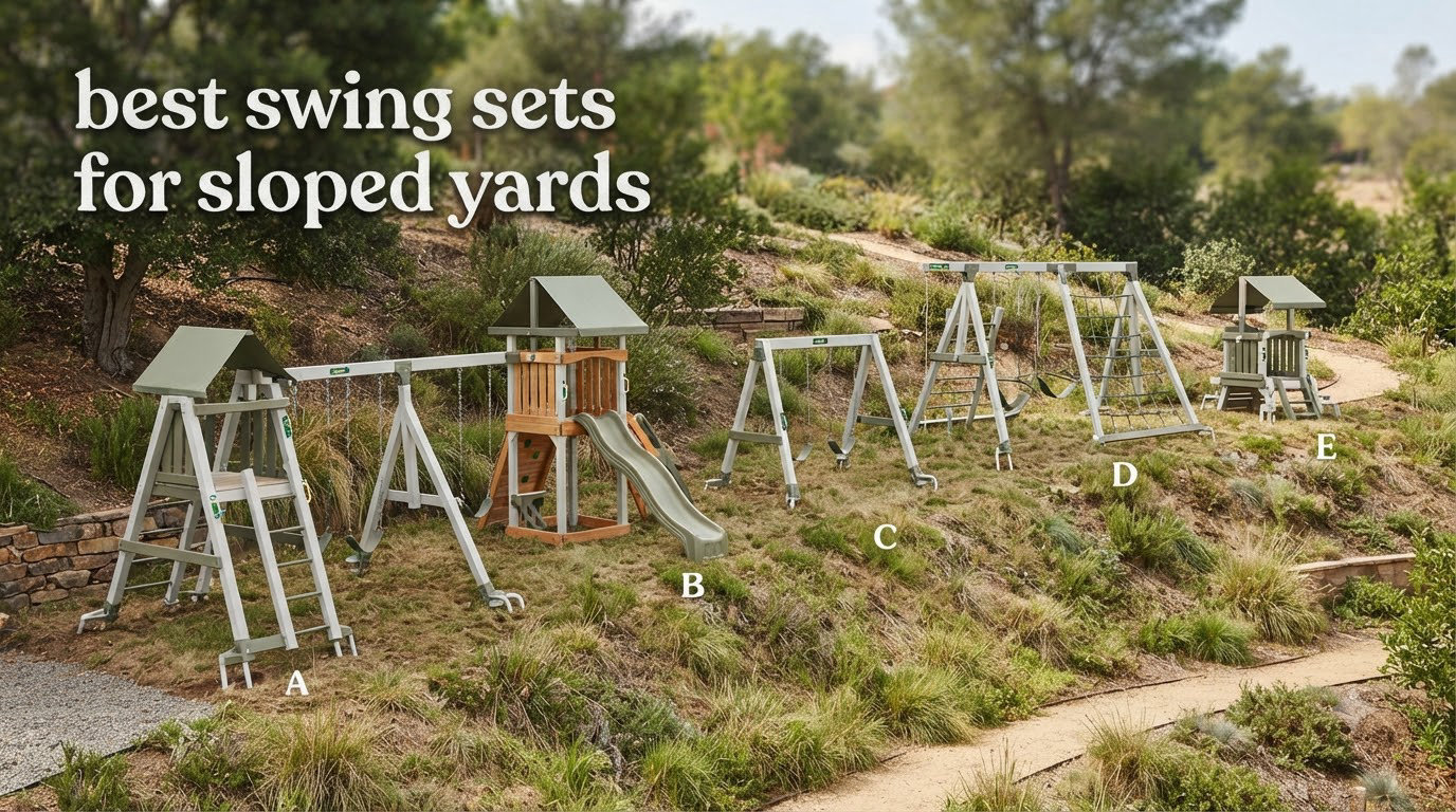 best swing sets for sloped yards